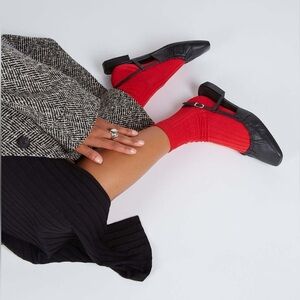 New Intentionally Blank Daff Slingback Flat Black Leather